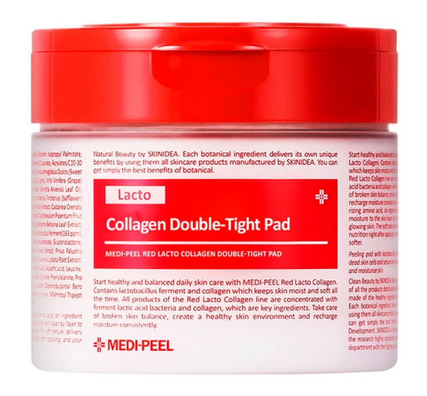Пілінг-педи з колагеном і біфідобактеріями MediPeel Red Lacto Collagen Double-Tight Pad 70 шт., фото 1