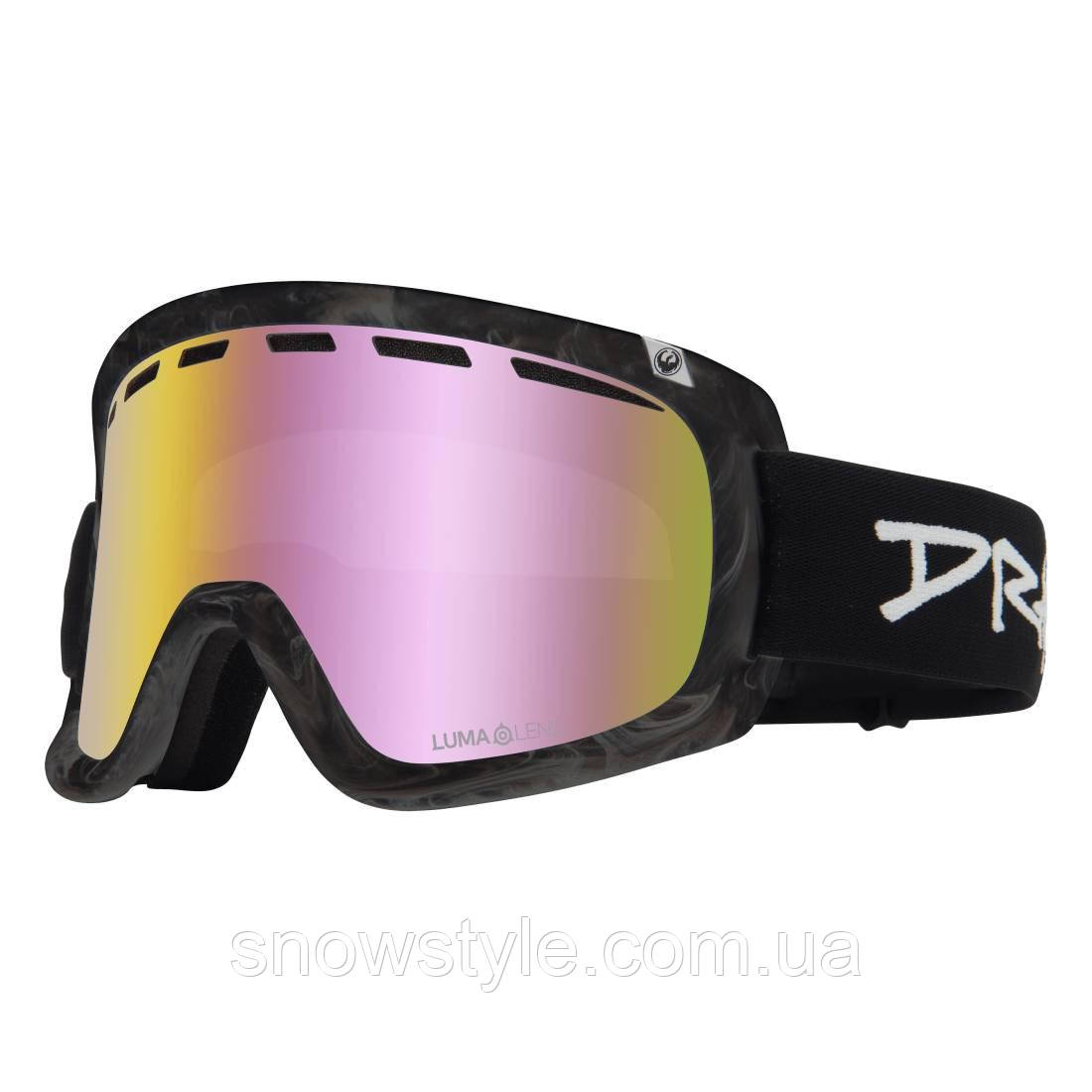 Гірськолижна маска Dragon Alliance D1 OTG Bonus Sketchy 2 Лінзи Lumalens Pink Ionized S1 / Lumalens Dark Smoke, фото 1