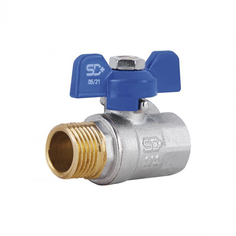 Кран кульовий SD Plus 1/2" ВЗ для води (метелик) SD607W15, фото 1