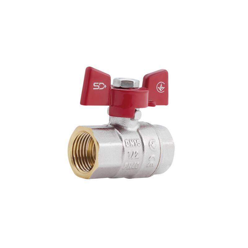 Кран кульовий SD Plus 1/2" ВР для води (метелик) SD602NW15PN40, фото 1