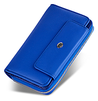 Яскраво-синій багатофункціональний гаманець з натуральної шкіри з ремінцем на зап'ястя ST Leather ST55-5