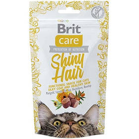 Brit Care SNACK SHINY HAIR ласощі для підтримки краси шерсті у котів