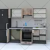 Сучасна кухня готова 2.2 м, бюджетний кухонний гарнітур 220 см Opendoors, фото 3