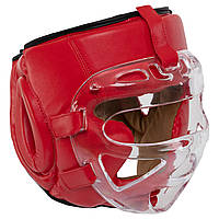 Шлем боксерский с прозрачной маской красный FISTRAGE VL-8481: Gsport