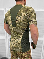 Влагоотводящая военная футболка пиксель Летняя легкая армейская футболка со вставками