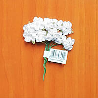 Розы на проволоке CF05-L610 белые (2,5 см, 10 шт)