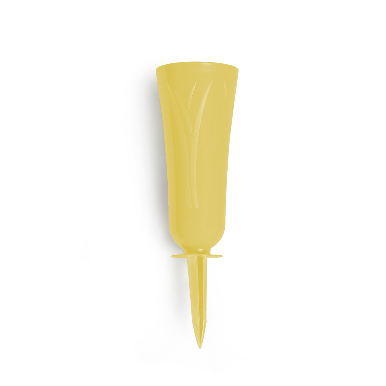 Ваза пластиковая РД-ПЛАСТ поминальная с колышком для фиксации в грунт желтая - фото 2 - id-p1799433544