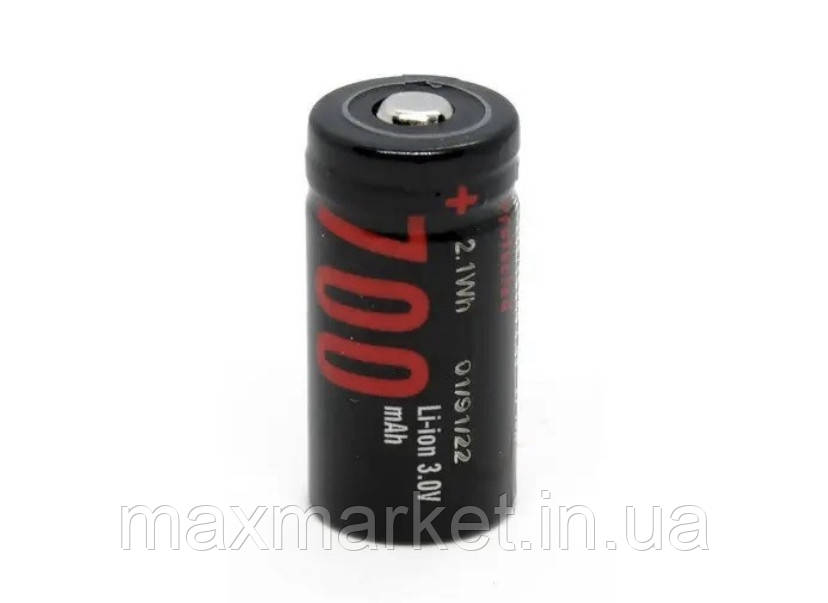 Акумулятор CR123A 3V 700mAh літієвий Soshine li on 16340 700мА 3В, фото 1