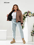 Жіночий бомбер весняний батальний 5332 жан, фото 4