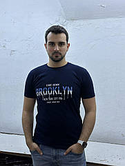 Чоловічі футболки принт батал, Туреччина 52-58рр, BROOKLYN, синій