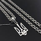 Срібний ланцюжок чоловічий з підвіска герб. Чоловічий кулон тризуб і цепочка на шию. Срібло 925, фото 9