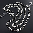 Срібний ланцюжок чоловічий з підвіска герб. Чоловічий кулон тризуб і цепочка на шию. Срібло 925, фото 8