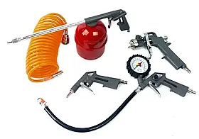 Набір для компресора EURO CRAFT ECATK5, Фарбопульт — Розпилювач — Продувний — Пістолет-насос для шин