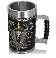 Подарунковий 3D кухоль "Веселий Роджер" колір чорний та срібло об'єм 500 мл, фото 3