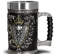 Подарунковий 3D кухоль "Веселий Роджер" колір чорний та срібло об'єм 500 мл, фото 4