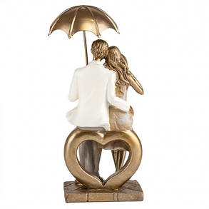Фігурка "Закохані під парасолькою на Золотому Серце" 25.5*12.5*9.5 см, полістоун (2007-248), фото 2