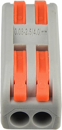 Клема з'єднувальна універсальна PCT-2-2 4-провідна з важелями, 32А, оранжева, АСКО-УКРЕМ, фото 2