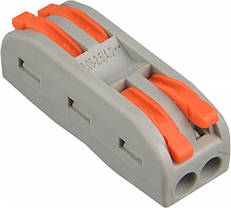 Клема з'єднувальна універсальна PCT-2-2 4-провідна з важелями, 32А, оранжева, АСКО-УКРЕМ, фото 3