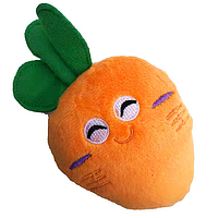 Игрушка для собак с пищалкой Морковка оранжевая