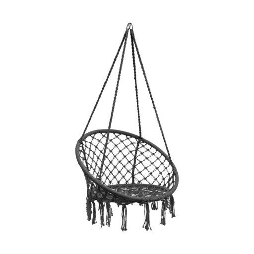 Підвісне крісло-гойдалка (плетене) для дітей та дорослих 60 см Springos чорний