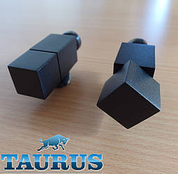 Чорний кутовий кран CUBE Black квадратної форми для рушникосушок, 1/2". ThermoPulse