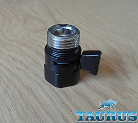 Чорний компактний Micro кран Eco Black (Польща, 1/2") для прихованого підключення рушникосушок