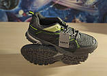 Шкіряні чоловічі літні кросівки BONA сітка сіро-зелені 027, розм. 43, фото 7