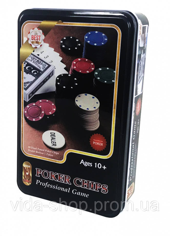 Настільна гра Покер J02070 у металевій коробці - Vida-Shop