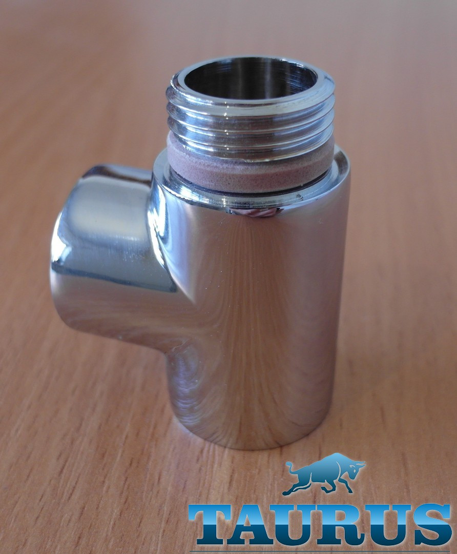 Трійник Premium хром 1/2" з ущільнювальним кільцем для рушникосушок комбінованих (електро+вода)