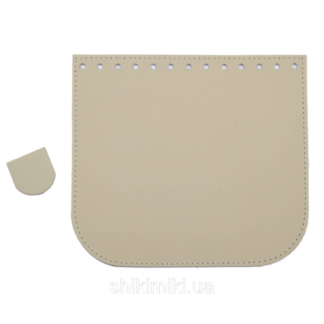 Клапан сумки з натуральної шкіри (18*20), колір Слонової кістки, фото 1