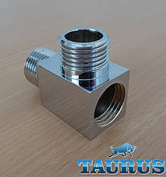 Дизайнерський квадратний трійник ThermoPulse Cube chrome 1/2" для гібридних рушникосушок