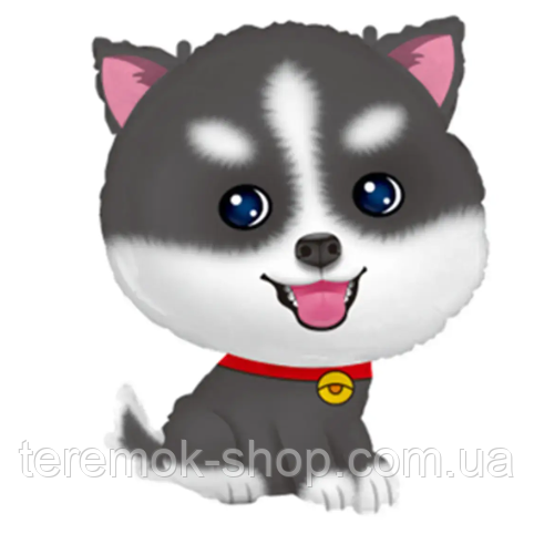 Куля фольгована Собака Хаски, куля повітряна фігура Цуценя 65х46 см Китай, фото 1