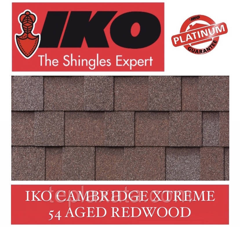 Бітумова черепиця IKO Cambridge Xtreme 54 AGED REDWOOD, фото 1