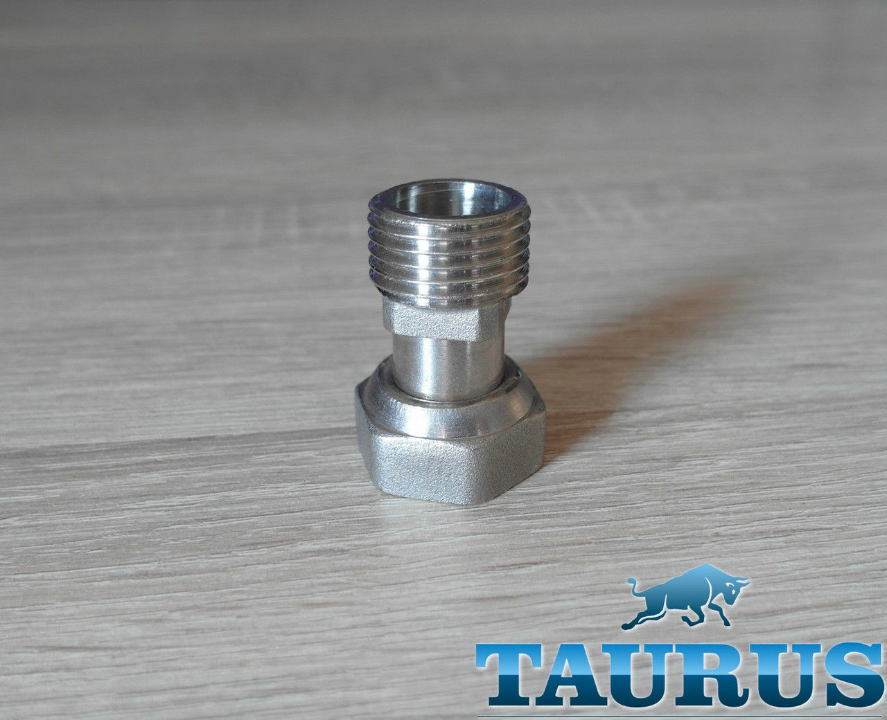 Компактна mini - американка пряма 1/2", нікель, L=27 мм Різьбове з'єднання з накидною гайкою 1/2"