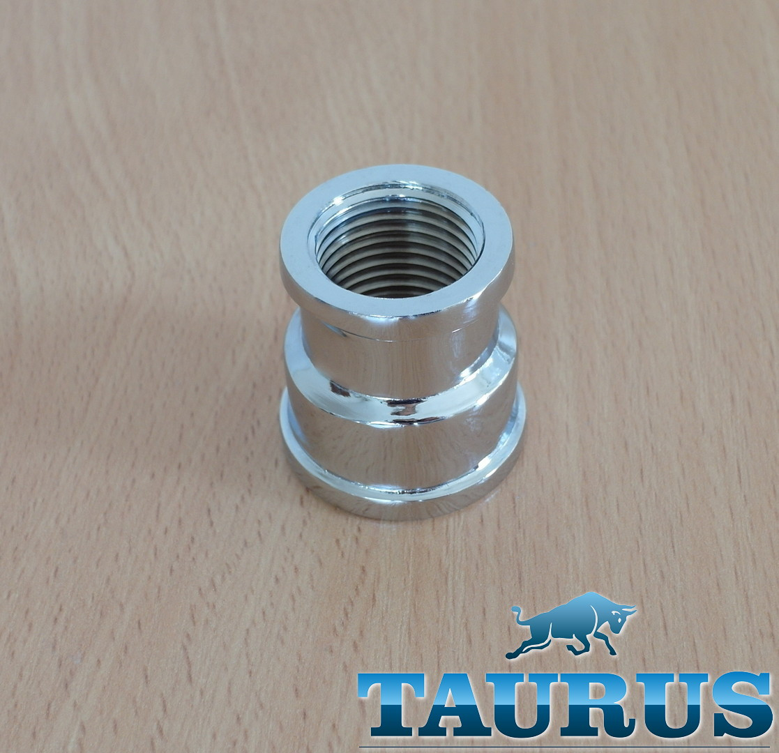 Муфта перехідна хромована з різьбою 1/2"-3/4" внутрішня. Перехідний бочок для рушникосушок
