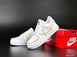 Чоловічі кросівки Nike Air Force шкіряні стильні молодіжні білі, фото 4