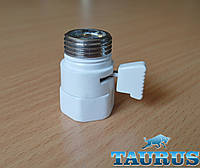 Белый компактный Micro кран Eco White (Польша, 1/2") для скрытого подключения полотенцесушителей