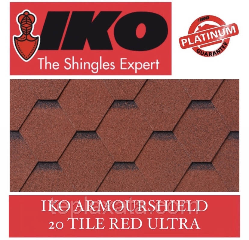 Бітумова черепиця IKO Armourshield Plus 20 TILE RED