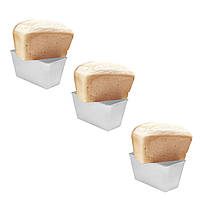 Набор из 3 форм хлебных для выпекания стандартного "социального" хлеба кирпичика Л7 алюминий (22х11х11.5 см)