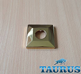 Золота квадратна декоративна чашка ThermoPulse CUBE 56x56 GOLD / висотою 10мм; під внутрішній d1/2". Латунь