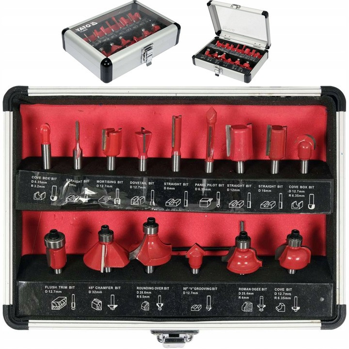 Набор Фрез по Дереву Для Ручного Фрезера 15 шт YATO (YT-68007) (ID ...