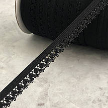 Резинка для пошиття спідньої білизни (оздоблювальна) 13мм - чорна, фото 3