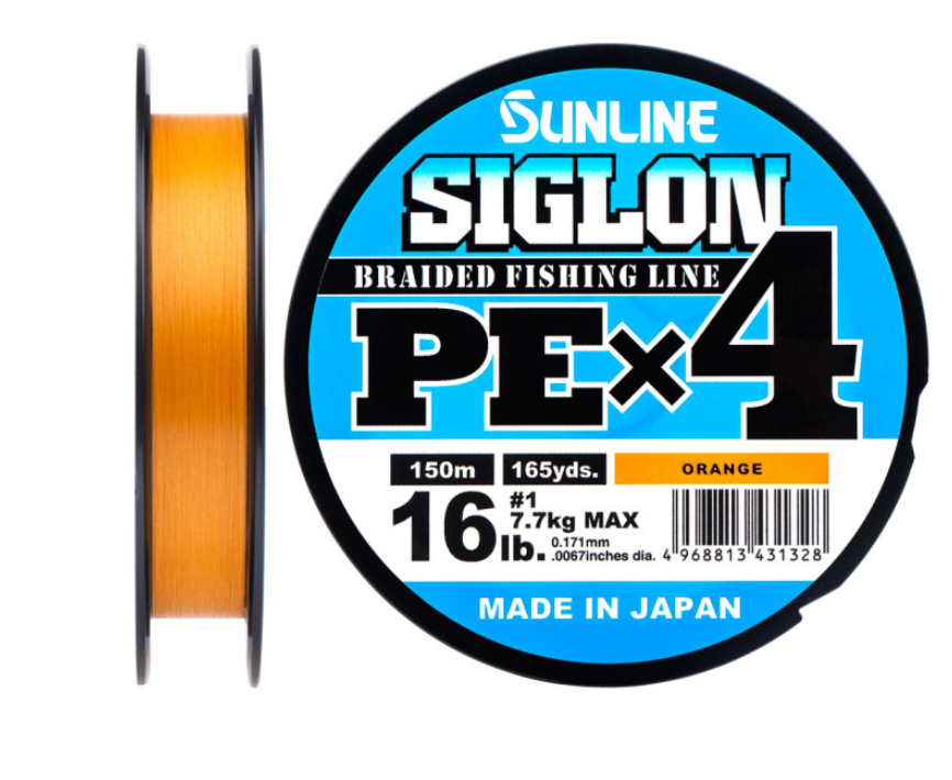 Шнур SUNLINE Siglon PE Х4 150m помаранчевий #0.6/0.132mm 10lb/4.5kg