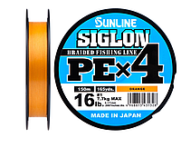 Шнур SUNLINE Siglon PE Х4 150m помаранчевий #0.6/0.132mm 10lb/4.5kg