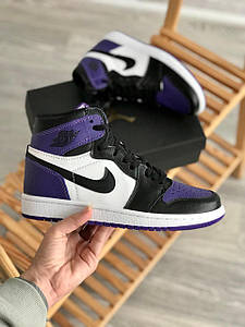 Жіночі Кросівки Nike Air Jordan 1 Mid Purple Black 41