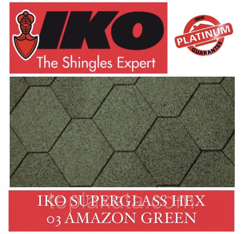 Бітумова черепиця IKO Superglass HEX 3T з тінню
