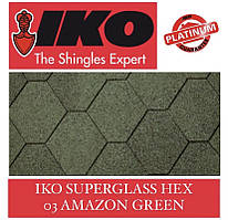 Бітумова черепиця IKO Superglass HEX 3Т без тіні 03 AMAZON GREEN