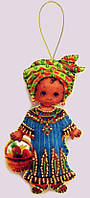 Набір для виготовлення ляльки з фетру для вишивання бісером Лялька. Африка