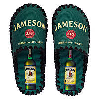 Подарок Мужские тапочки домашние войлочные тапки с закрытым носком ручной работы Джеймисон зеленые Jameson
