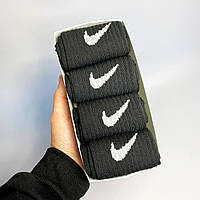 Комплект чоловічих високих спортивних брендових шкарпеток Nike 41-45 на 4 пари в подарунковому пакованні MS